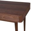 Luxurious brown wooden desk with golden metal accents