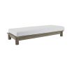 Shop the Caldwell Outdoor Ottoman in stylish Porpoise Boucle. Perfect for lounging, it adds comfort and elegance to your outdoor space.