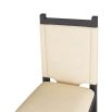 Geometric dining chair of luxurious ivory leather and ebony-finished beechwood 