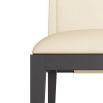 Geometric dining chair of luxurious ivory leather and ebony-finished beechwood 