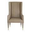Wingback armchair covered in rich dove leather