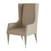 Wingback armchair covered in rich dove leather