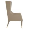 Wingback armchair covered in rich dove leather