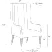 Wingback armchair covered in rich dove leather