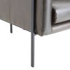 Armchair in brown leather in angular frame