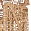 Sculptural open rattan lounge chair with folds at the arms and back 