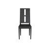 French-style sleek ebony wood and rattan dining chair