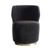 Poppy Swivel Chair - Midnight Grey Velvet