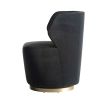 Poppy Swivel Chair - Midnight Grey Velvet