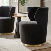 Poppy Swivel Chair - Midnight Grey Velvet