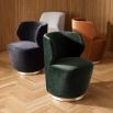 Poppy Swivel Chair - Midnight Grey Velvet