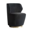 Poppy Swivel Chair - Midnight Grey Velvet