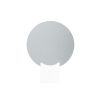 Circular glass plate mounted on top of a marble base