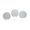 Circular glass plate mounted on top of a marble base