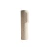 Tall beige marble vase with fluted top