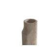Tall beige marble vase with fluted top