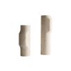 Tall beige marble vase with fluted top