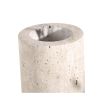 Beige travertine vase with black base