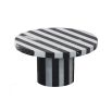 Striped marble platter with plinth base