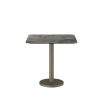 Contemporary bronze and black marble bistro table