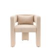 Upholstered cream armchair with open sides