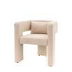 Upholstered cream armchair with open sides