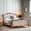 French-style wooden with upholstered headboard