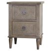 Light wooden small two draw bedside table
