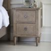 Light wooden small two draw bedside table