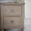 Light wooden small two draw bedside table