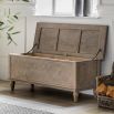 Lightly brushed chest crafted from Mindy wood with a stunning inlaid parquet-style design