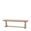 Rustic and sophisticated dining bench with detailed legs