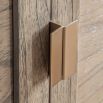 Wooden two door cupboard with rattan detailing