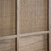 Wooden two door cupboard with rattan detailing