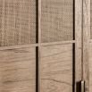 Wooden two door cupboard with rattan detailing