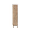 Wooden two door cupboard with rattan detailing