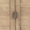 Wooden two door cupboard with rattan detailing