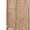 Wooden two door cupboard with rattan detailing