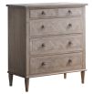 Light wooden five drawer chest of drawers