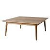 Warm wooden coffee table with chevron design
