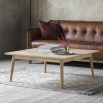 Warm wooden coffee table with chevron design