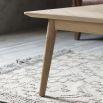 Warm wooden coffee table with chevron design