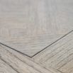 Lightly brushed coffee table crafted from Mindy wood with a stunning inlaid parquet-style design