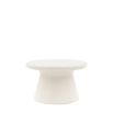 Cream mushroom shaped coffee table made of concrete