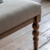 Lime wash wooden coffee table with bobble effect legs