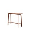 Minimalist elegant wooden console table in walnut finish