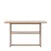 Wooden console table with shaped underframe