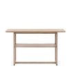 Wooden console table with shaped underframe