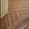Semi-circular wooden side table with traditional detailing