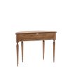 Semi-circular wooden side table with traditional detailing